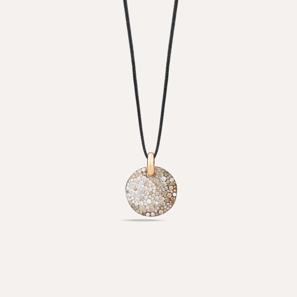 Pomellato Jewelry - Sabbia 18K Rose Gold Brown Diamond Pavé Pendant | Manfredi Jewels