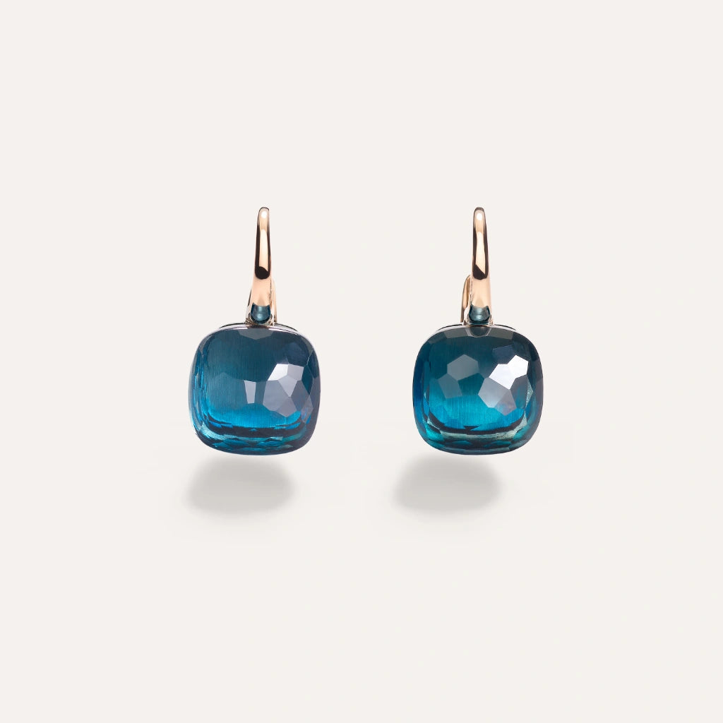 Pomellato Jewelry - Nudo Classic 18K Rose Gold London Blue Topaz Earrings | Manfredi Jewels