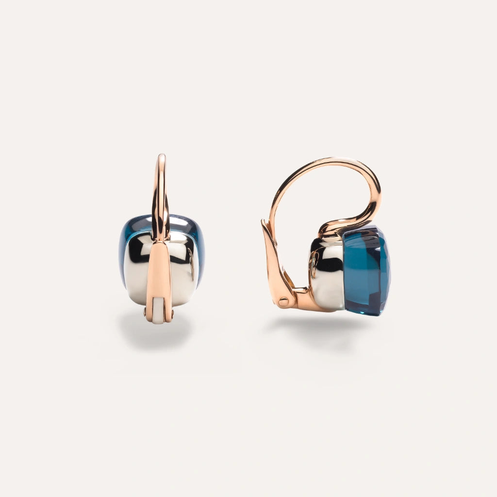 Pomellato Jewelry - Nudo Classic 18K Rose Gold London Blue Topaz Earrings | Manfredi Jewels