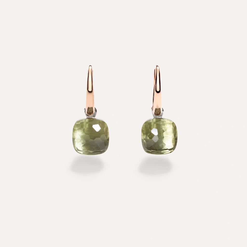 Pomellato Jewelry - Nudo 18K Rose and White Gold Prasiolites Petit Earrings | Manfredi Jewels