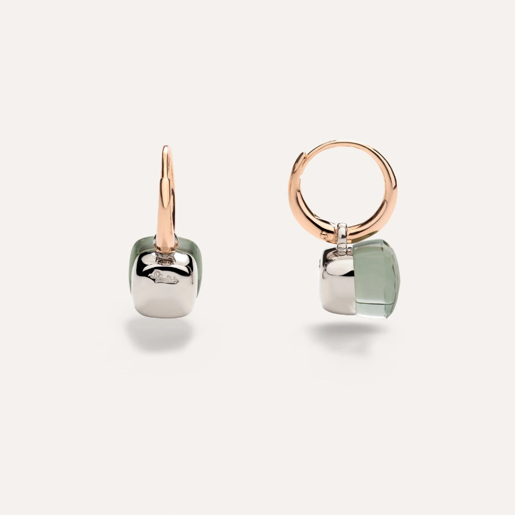 Pomellato Jewelry - Nudo 18K Rose and White Gold Prasiolites Petit Earrings | Manfredi Jewels