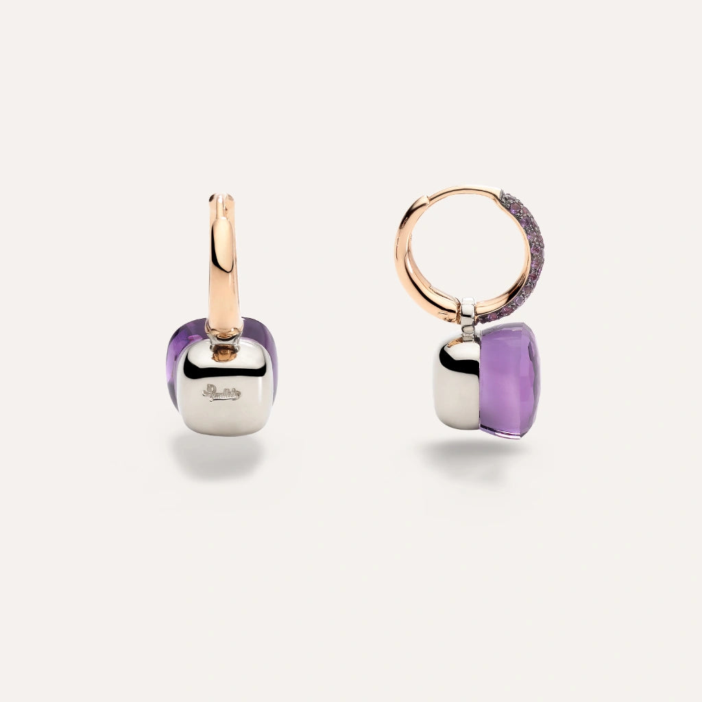 Pomellato Jewelry - Nudo Classic 18K Rose Gold Jade & Amethyst Earrings | Manfredi Jewels