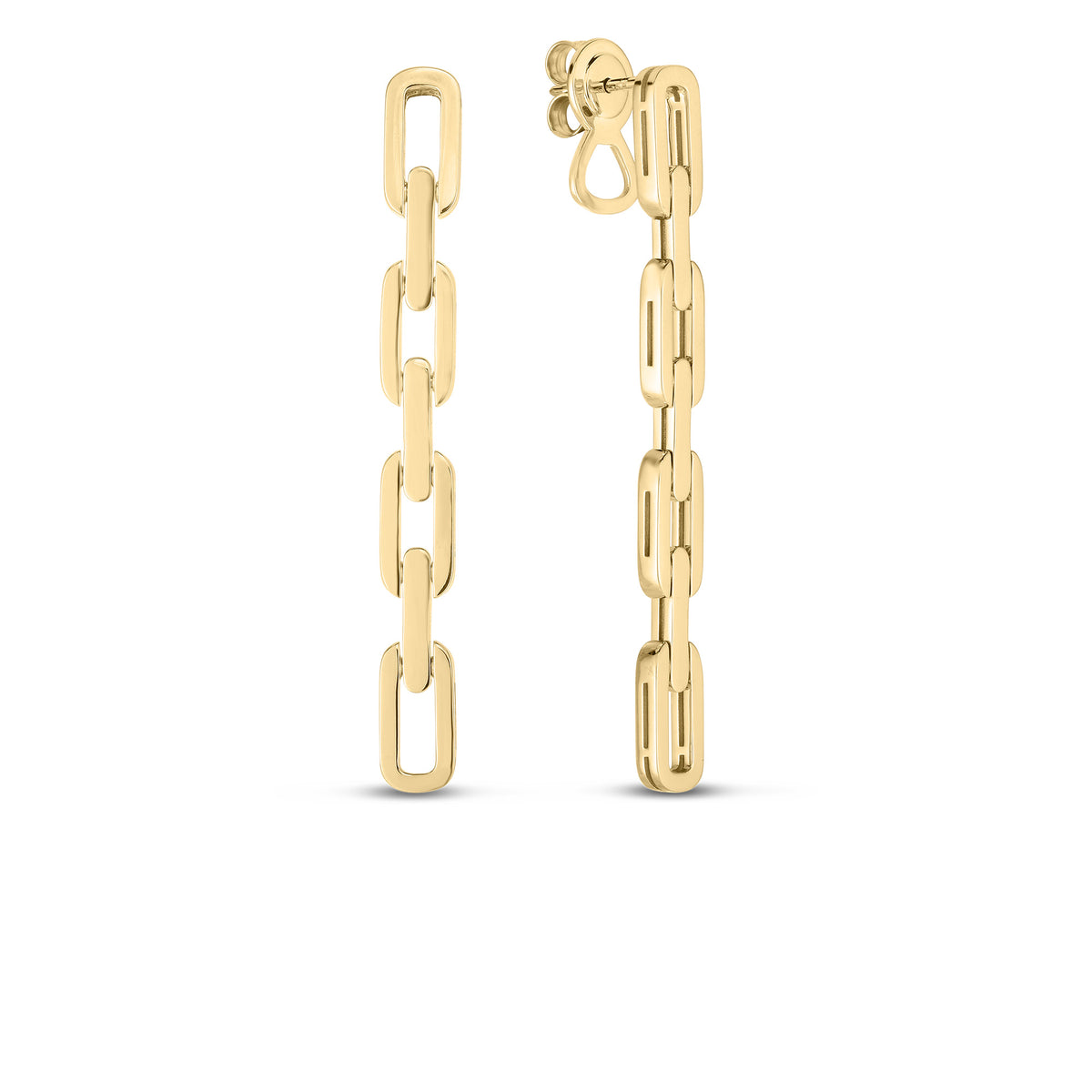 Roberto Coin Jewelry - Navarra 18K Yellow Gold 4 Link Drop Earrings | Manfredi Jewels