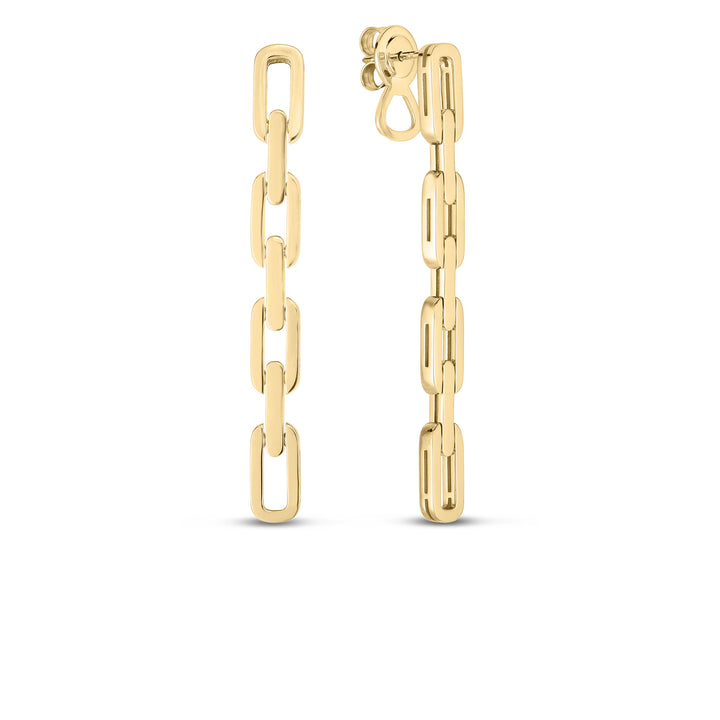 Roberto Coin Jewelry - Navarra 18K Yellow Gold 4 Link Drop Earrings | Manfredi Jewels