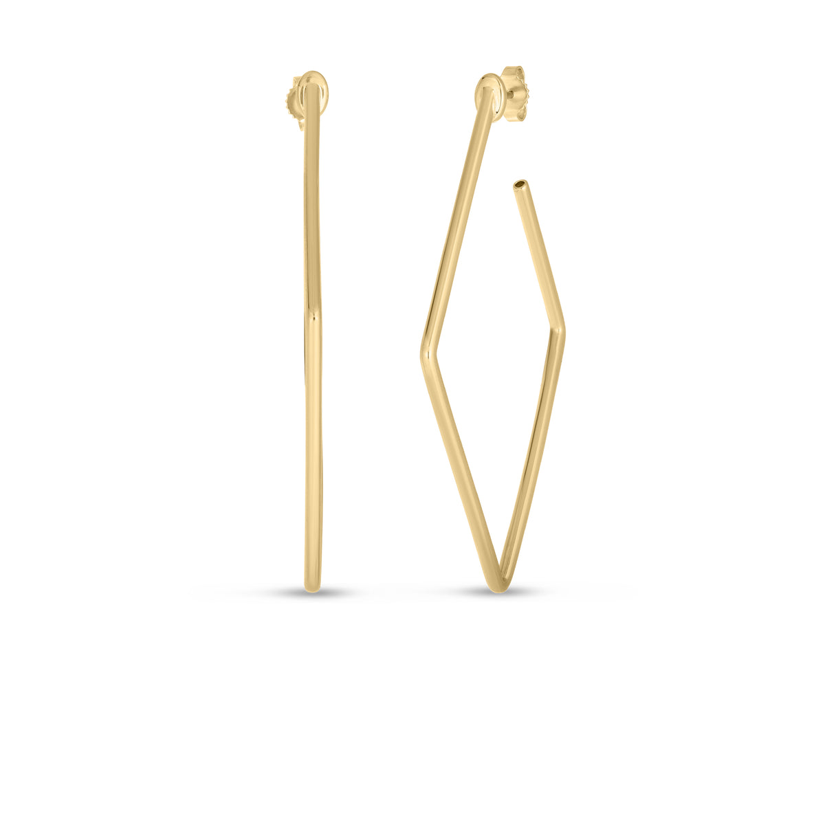 Roberto Coin Jewelry - Perfect 18K Yellow Gold Square Hoop Earrings | Manfredi Jewels