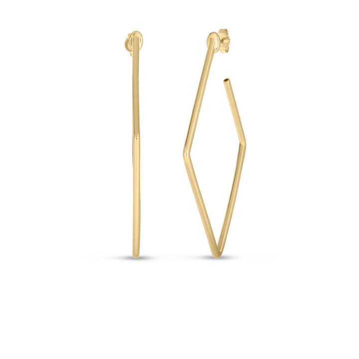 Roberto Coin Jewelry - Perfect 18K Yellow Gold Square Hoop Earrings | Manfredi Jewels