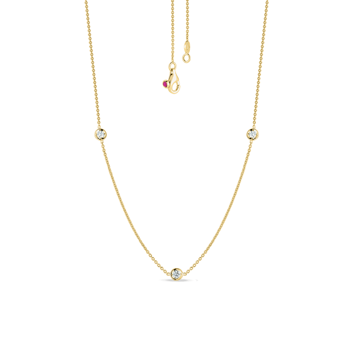Roberto Coin Jewelry - Diamonds By The Inch 18K Yellow Gold 3 Station Diamond Necklace | Manfredi Jewels