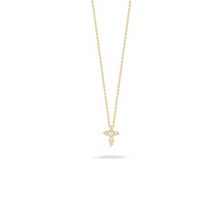 Roberto Coin Jewelry - Tiny Treasures 18K Yellow Gold Baby Cross Diamond Necklace | Manfredi Jewels