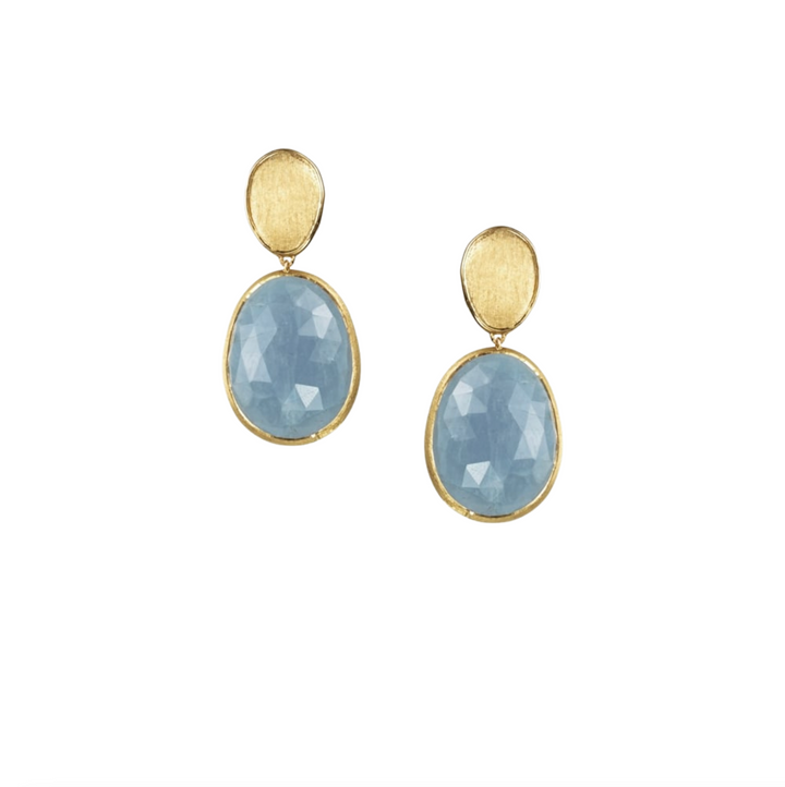Marco Bicego - 18K Aquamarine Drop Earrings Yellow Gold | Manfredi Jewels