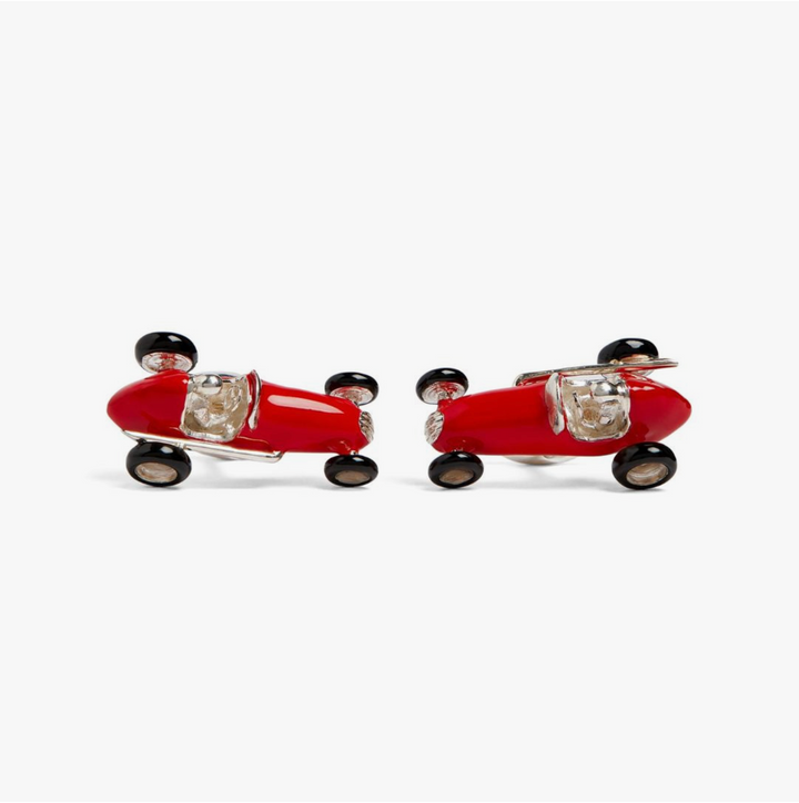 Deakin & Francis Accessories - Sterling Silver Racing Car Cufflinks - Red | Manfredi Jewels
