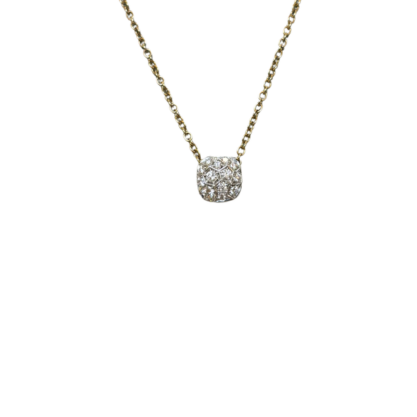 Estate 18K Rose Gold Pomellato Pave Diamond Petit Nudo Pendant