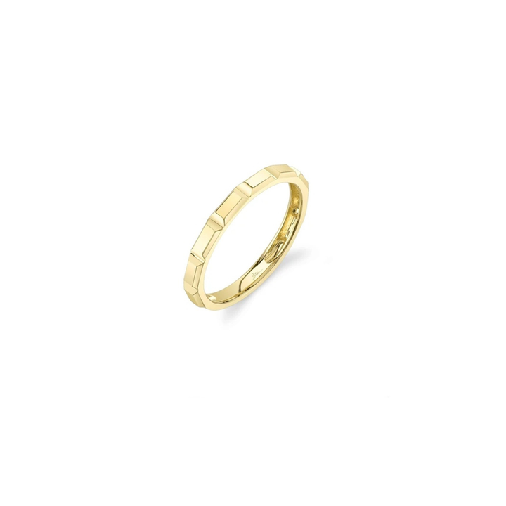14K Yellow Gold Geometric Band