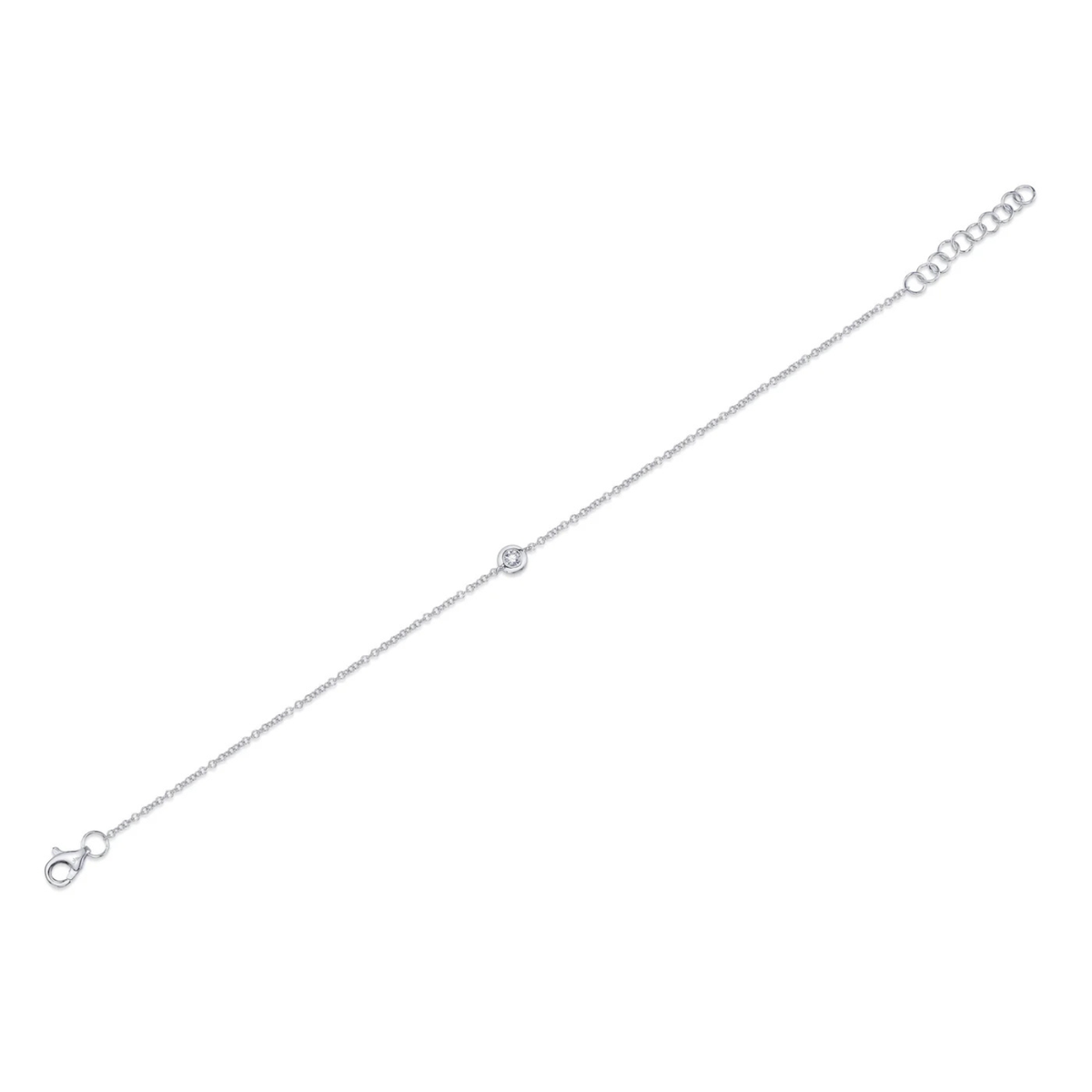 Bailey 14K White Gold 0.06ct Diamond Bezel Set Bracelet