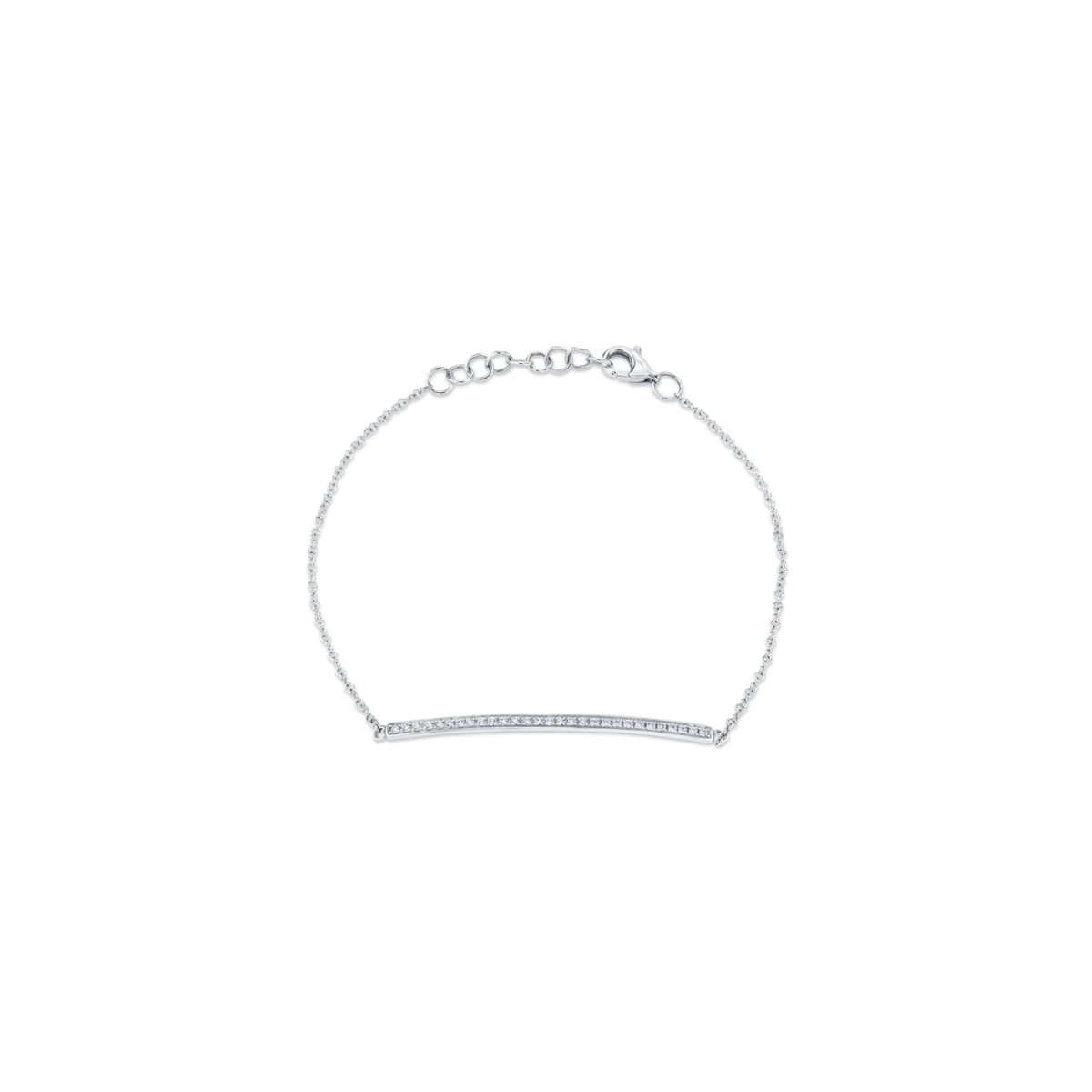 Kate 14K White Gold 0.17ct Diamond Bar Bracelet