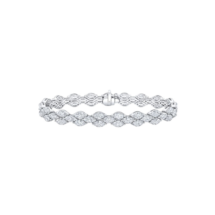 Rahaminov Diamonds Jewelry - 18kt White Gold 14.08ct Diamond Bracelet | Manfredi Jewels