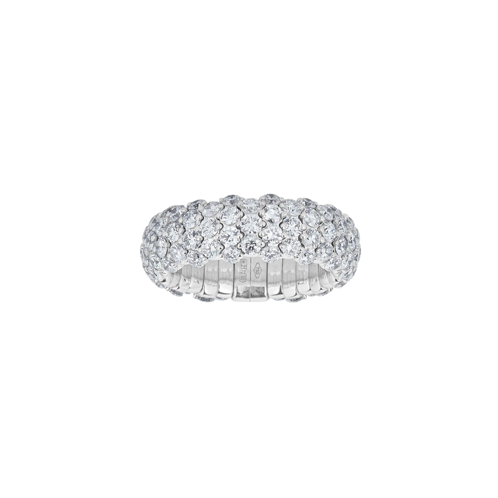 Zydo 18K White Gold & Diamond Domed Stretch Ring