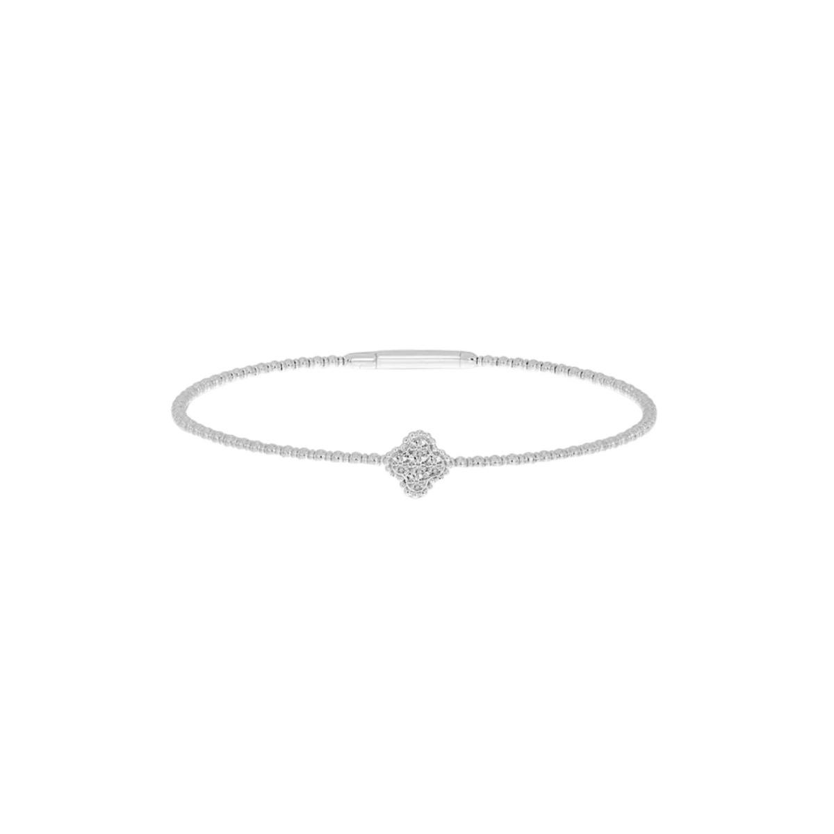 Manfredi Jewels - 14K White Gold & Diamond Flexible Bangle | Manfredi Jewels