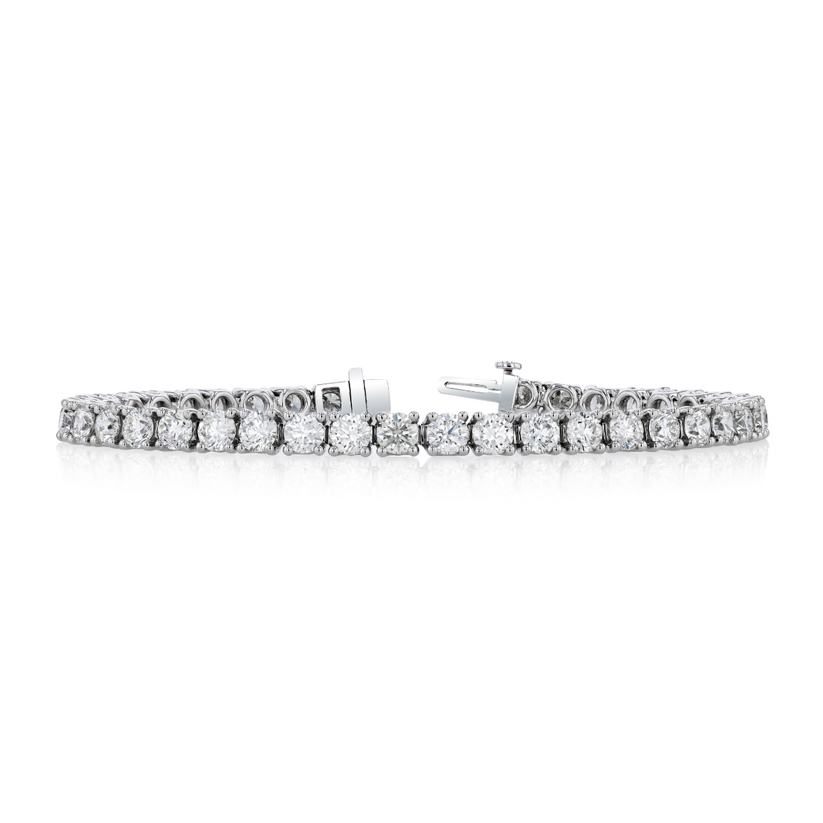 Manfredi Jewels Jewelry - Round Cut Platinum 12ct Buttercup Diamond Tennis Bracelet | Manfredi Jewels