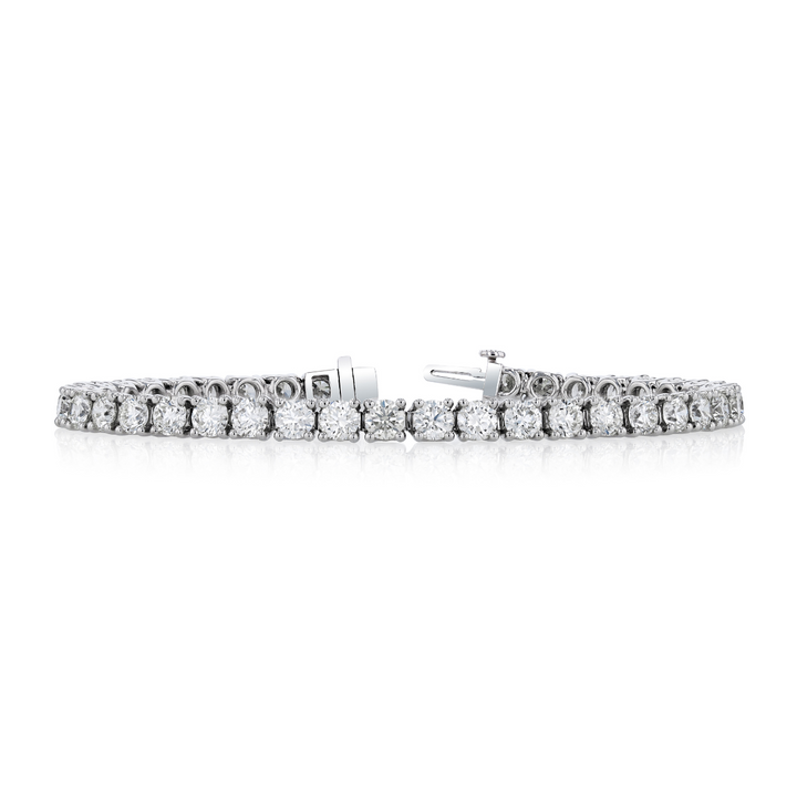 Manfredi Jewels Jewelry - Round Cut Platinum 12ct Buttercup Diamond Tennis Bracelet | Manfredi Jewels