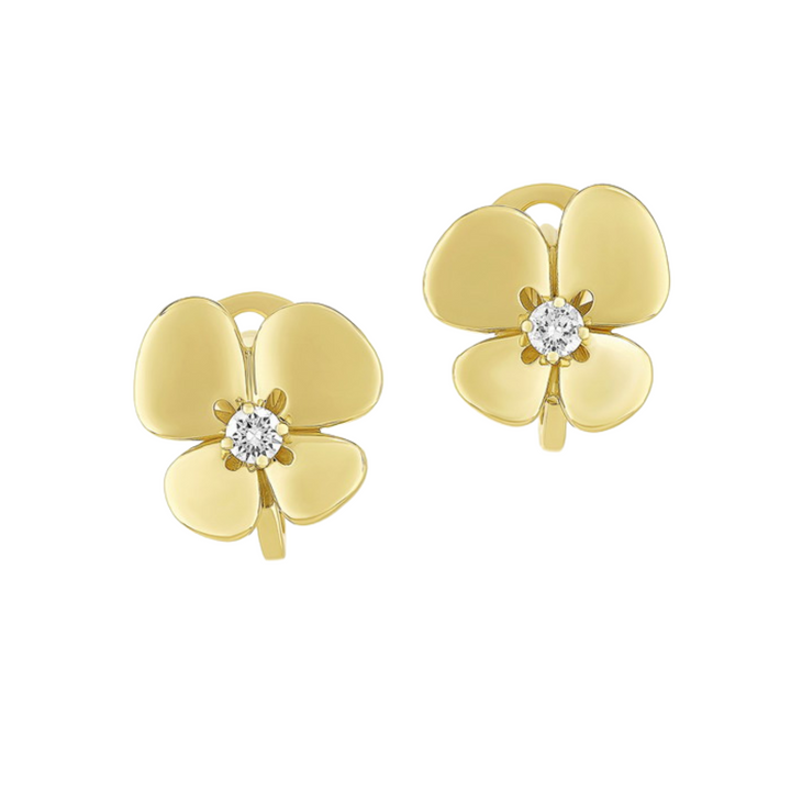 Manfredi Jewels - Miseno Ischia 18K Yellow Gold Diamond & White Diamond Earrings | Manfredi Jewels