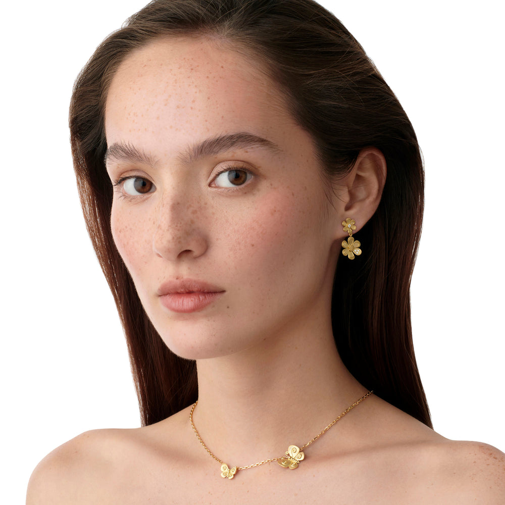 Temple St Clair Jewelry - Golden 18K Yellow Gold Butterfly Diamond Touch Necklace | Manfredi Jewels