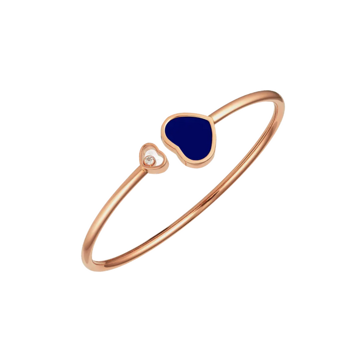Chopard Jewelry - Happy Hearts Ethical Rose Gold Diamond Onyx Bangle Bracelet | Manfredi Jewels