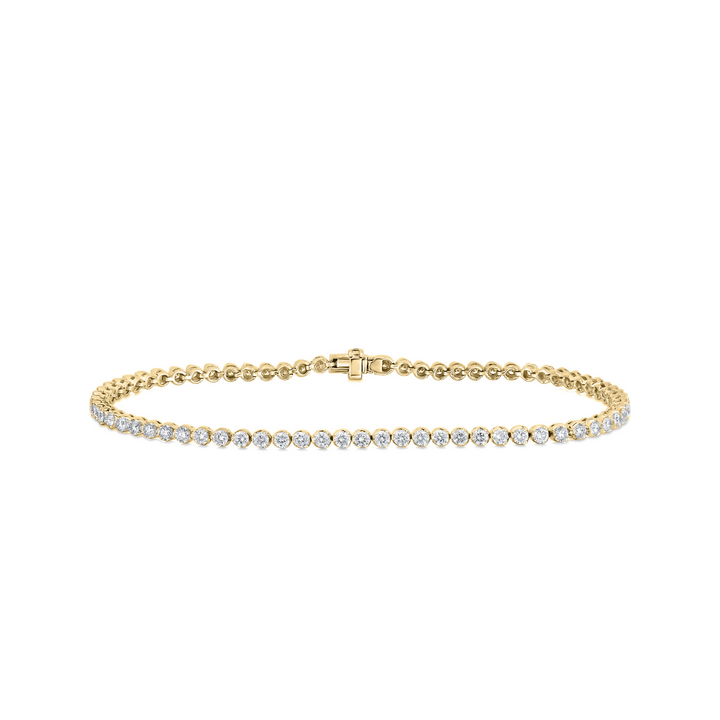 Roberto Coin Jewelry - Classica 18K Yellow Gold Round Cut Classic Diamond Tennis Bracelet | Manfredi Jewels