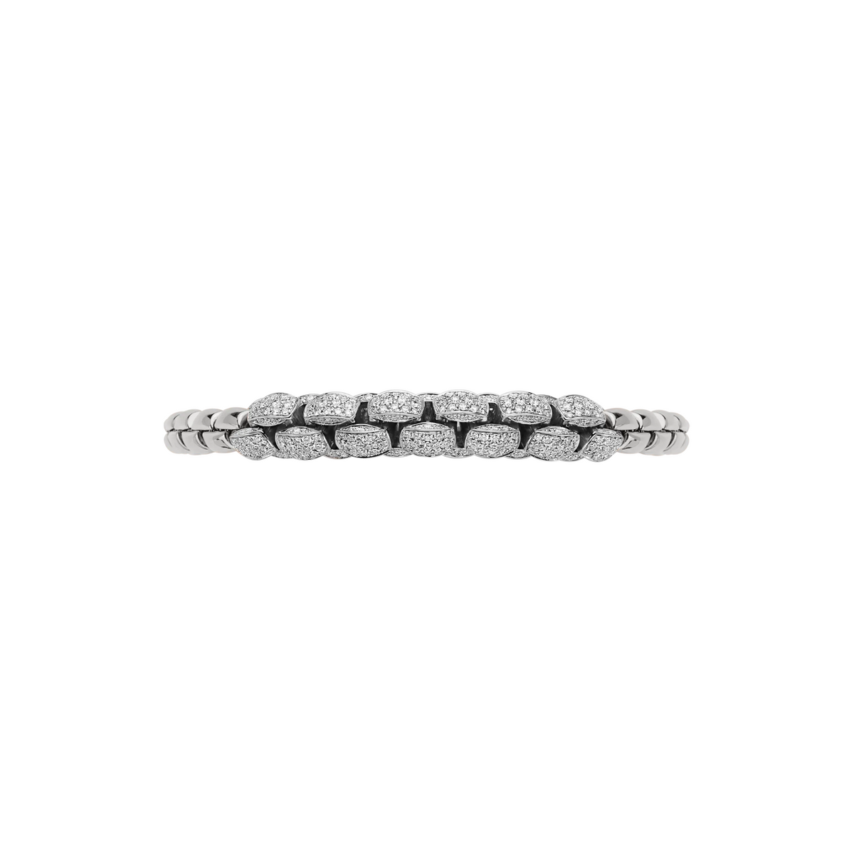 Fope Jewelry - Eka 18K White Gold Diamond Pavé Chain Flex’it Bracelet | Manfredi Jewels
