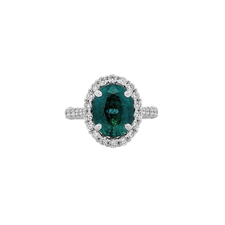 Manfredi Jewels Jewelry - White Gold Emerald & Diamond Ring | Manfredi Jewels