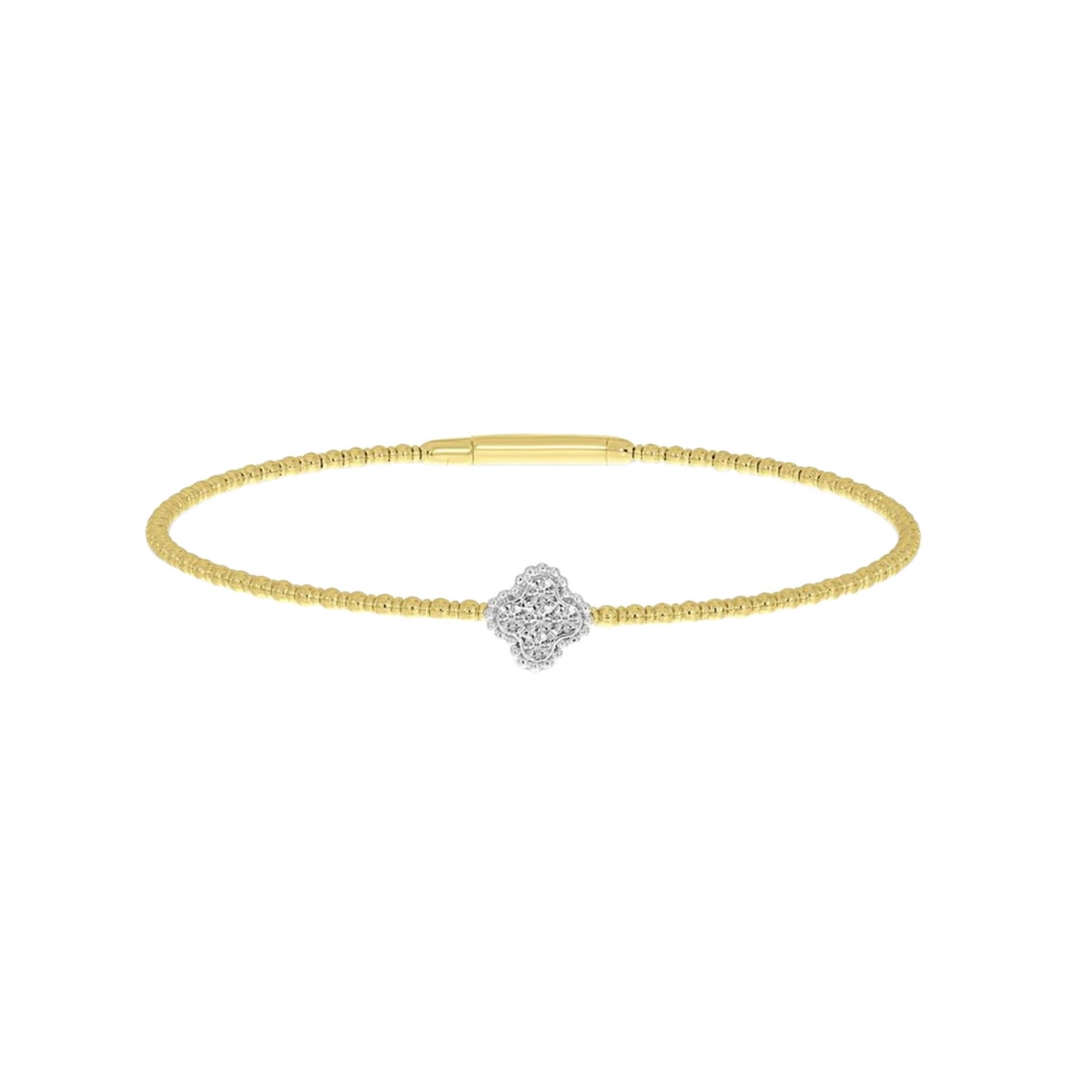 Manfredi Jewels Bracelet - 14K Yellow Gold & Diamond Flexible Motif Bangle | Manfredi Jewels