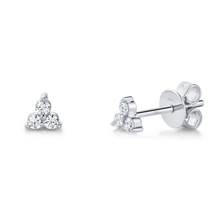 Shy Creation - 14K White Gold & Diamond Stud Earrings | Manfredi Jewels