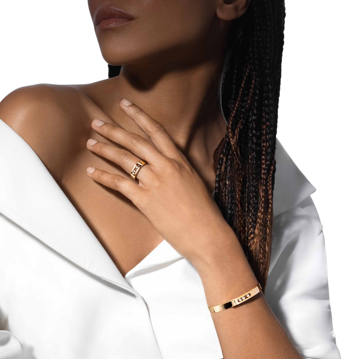 Messika Jewelry - Move Noa 18K Yellow Gold Diamond Bangle Bracelet | Manfredi Jewels
