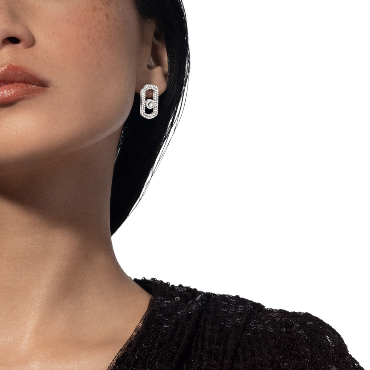 Messika Jewelry - So Move 18K White Gold Pavé Diamond Earrings | Manfredi Jewels
