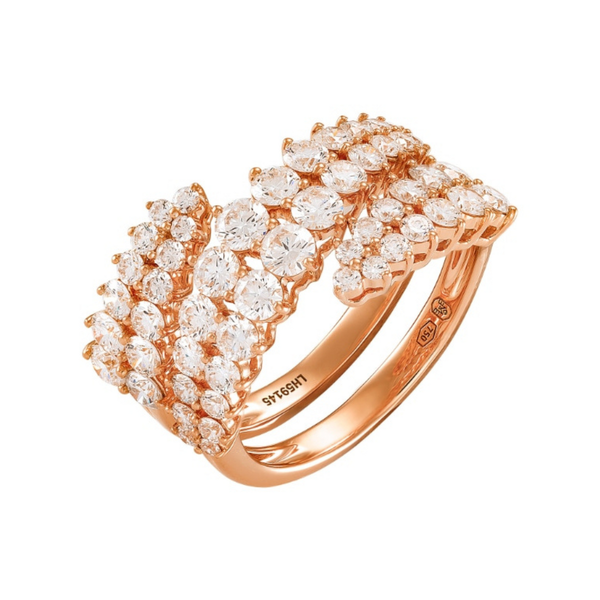 Etho Maria Jewelry - Double Loop 18K Rose Gold White Diamond Ring | Manfredi Jewels