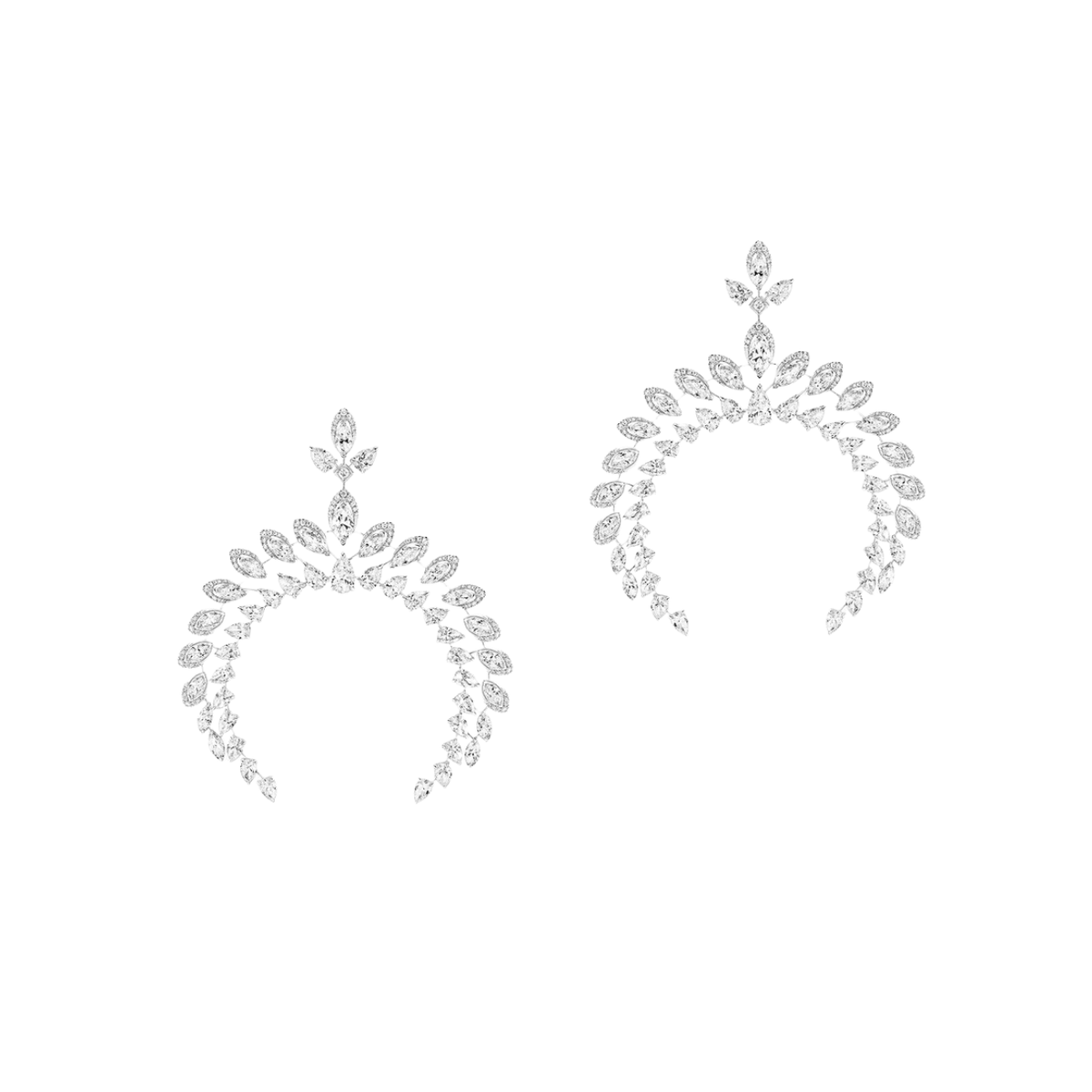 Messika Jewelry - Desert Bloom 18K White Gold Wild Moon Diamond Earrings | Manfredi Jewels