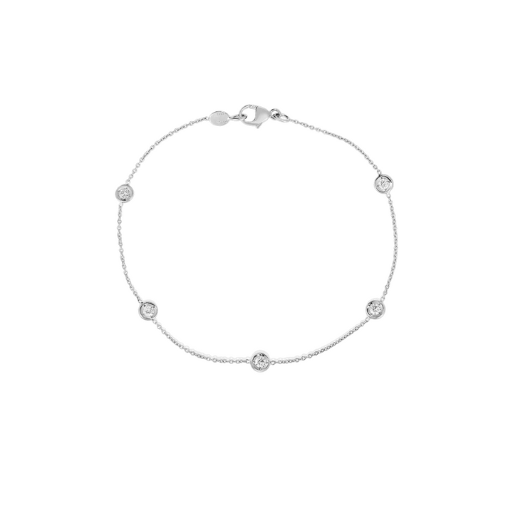 Roberto Coin Bracelet - 18K White Gold & Diamonds By The Inch Five Station Bracelet | Manfredi Jewels