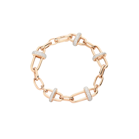 Iconica 18K Rose Gold Diamond Banded Chain Bracelet