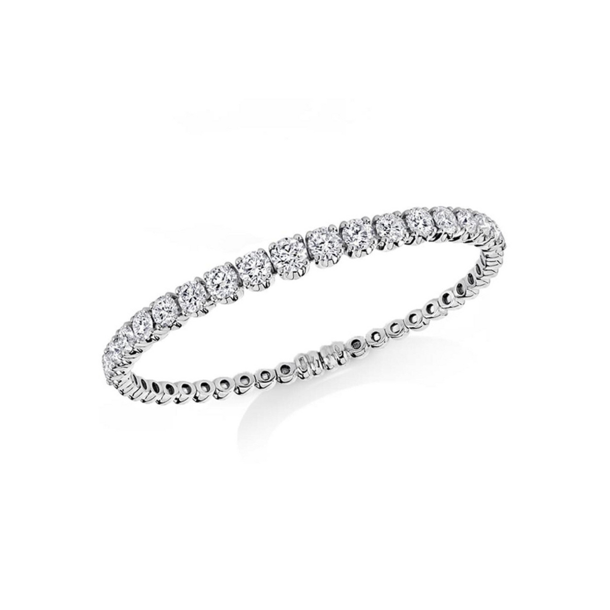Crivelli Jewelry - 18KT WHITE GOLD GRADUATED DIAMOND FLEXIBLE CUFF BRACELET | Manfredi Jewels