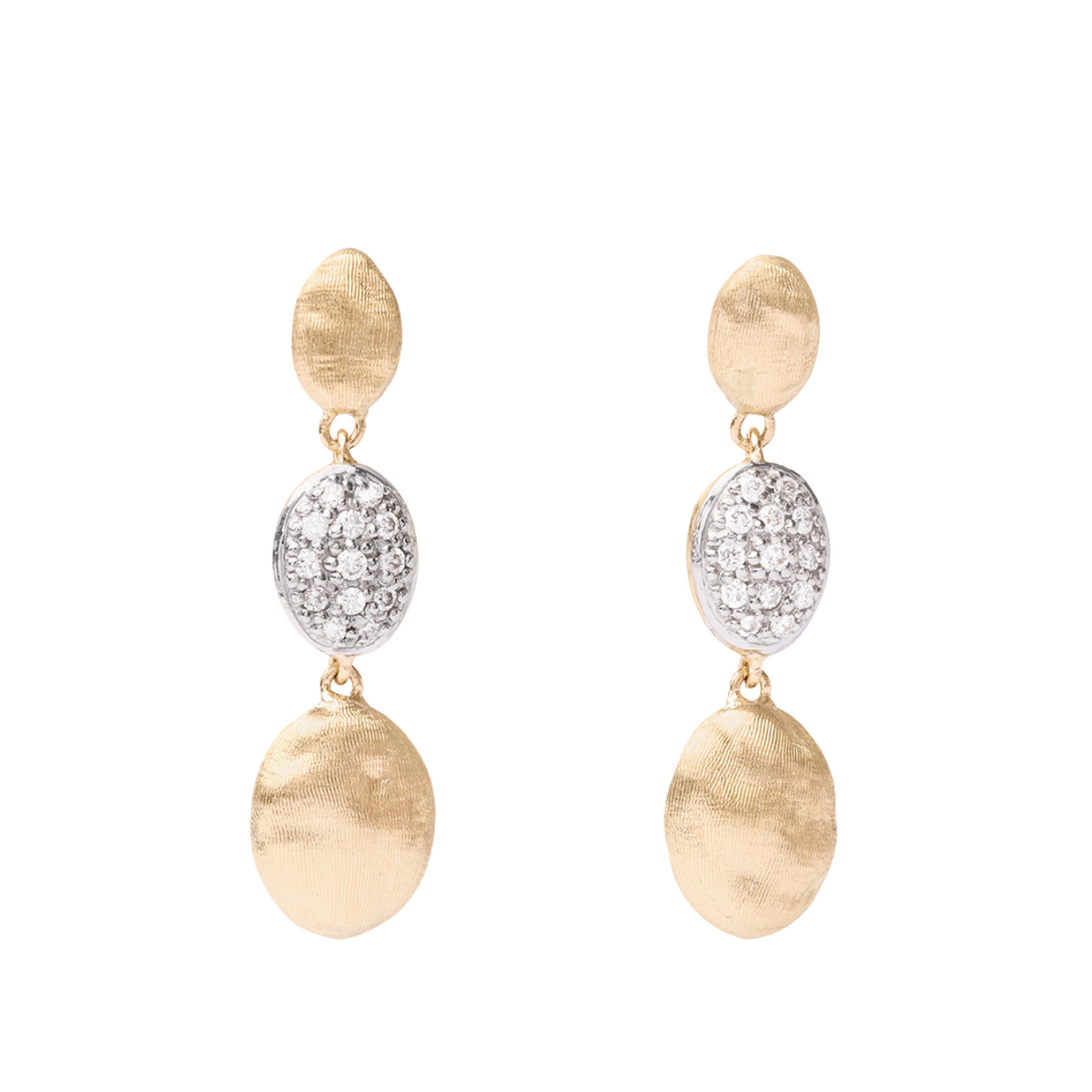 Marco Bicego Jewelry - Siviglia 18K Yellow Gold Diamond Triple Drop Earrings | Manfredi Jewels