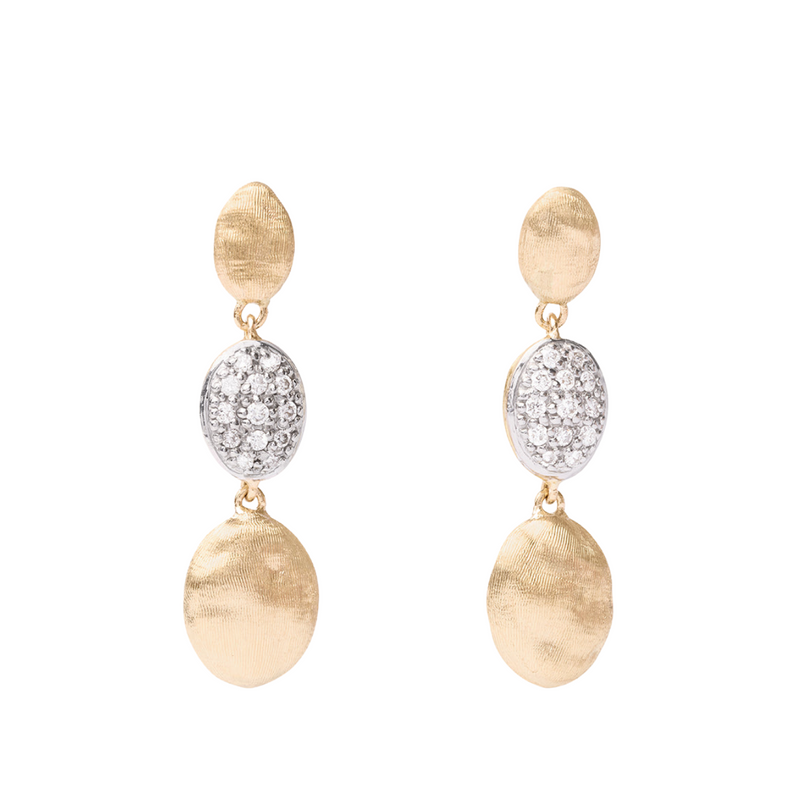 Siviglia 18K Yellow Gold Diamond Triple Drop Earrings