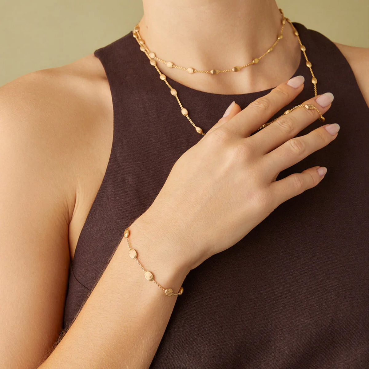 Marco Bicego Jewelry - Siviglia 18K Yellow Gold Sivgila Long Degrade Necklace | Manfredi Jewels