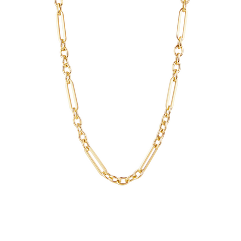 18K Yellow Gold Paper Clip Rolo Chain