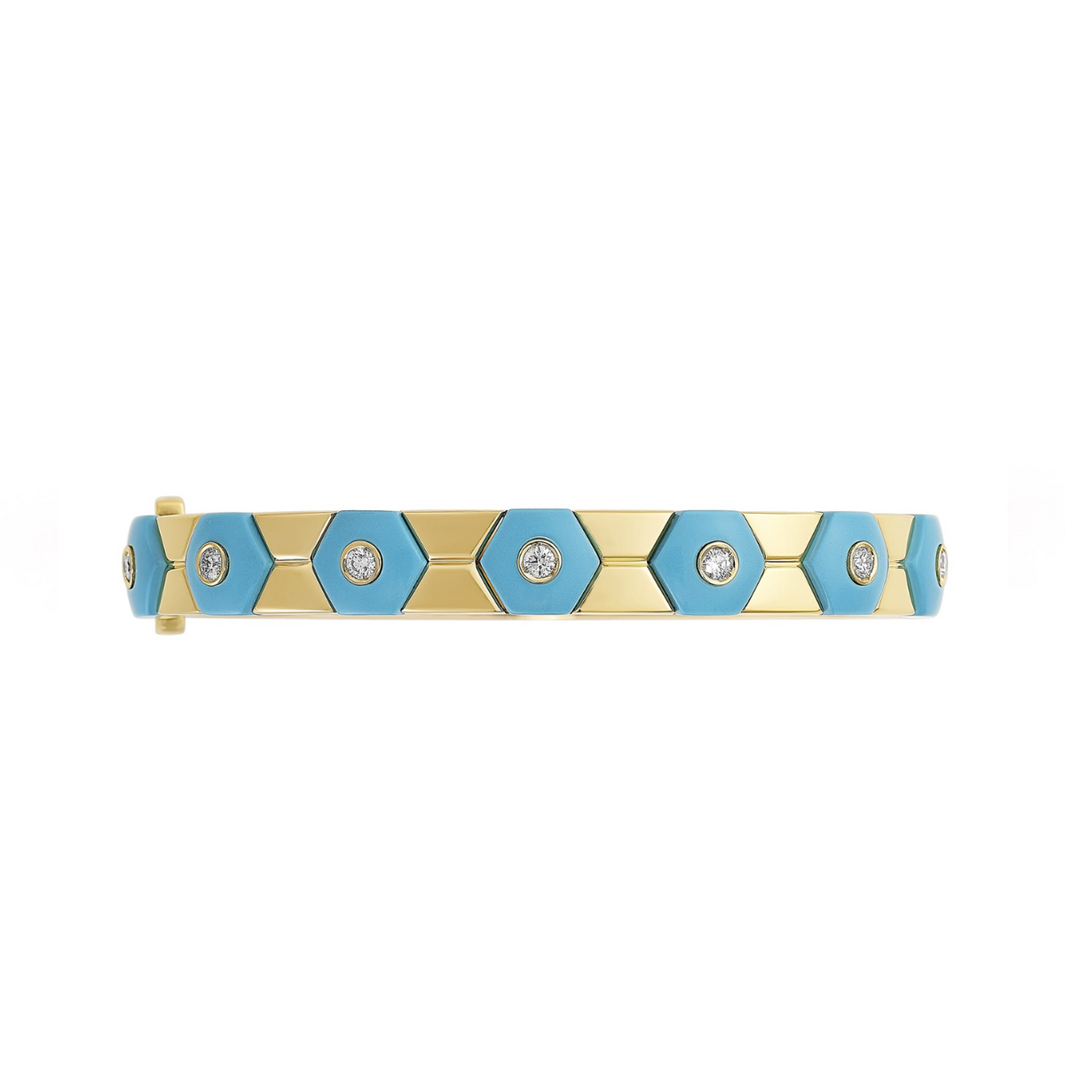 Miseno Jewelry - Baia Sommersa 18K Yellow Gold Turquoise & Diamond Bangle Bracelet | Manfredi Jewels