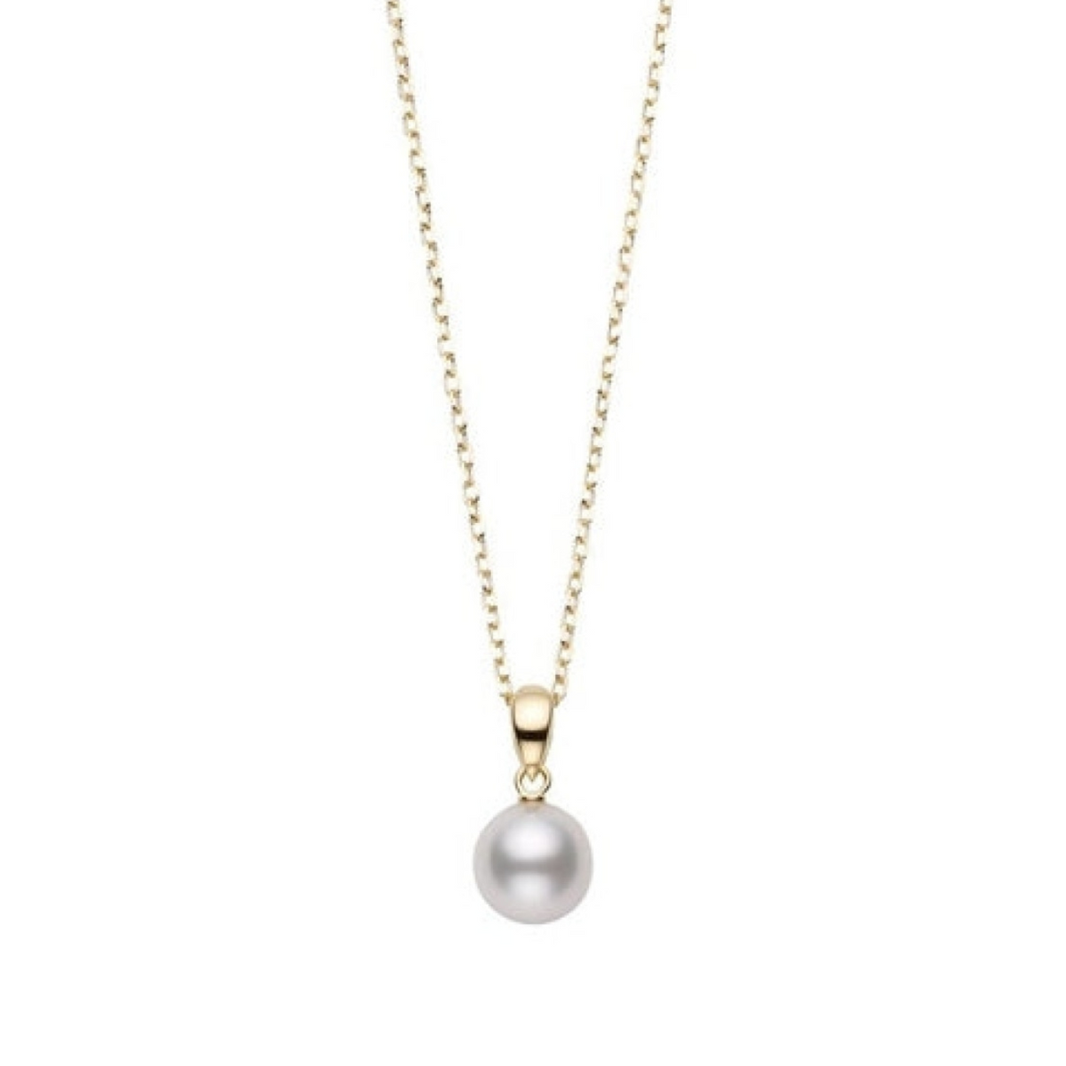Mikimoto Jewelry - Morning Dew 18K Yellow Gold Akoya Cultured Pearl Pendant Necklace | Manfredi Jewels