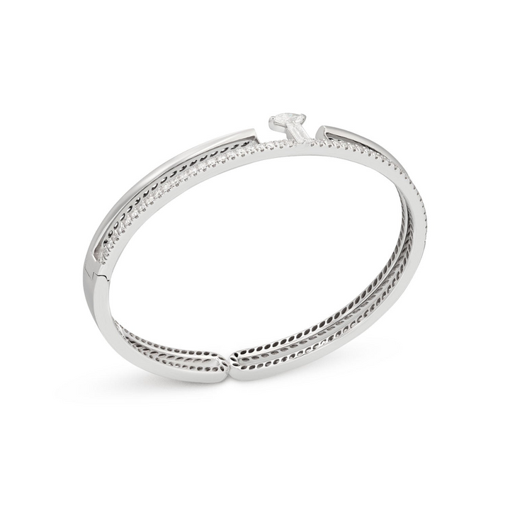 Miseno Jewelry - Procida 18K White Gold Pavè Diamond Bangle Bracelet | Manfredi Jewels