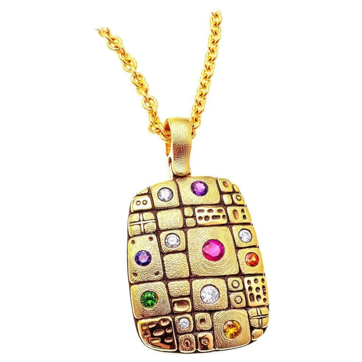 Alex Sepkus Jewelry - Old Pathways 18K Yellow Gold Rainbow Pendant Necklace | Manfredi Jewels