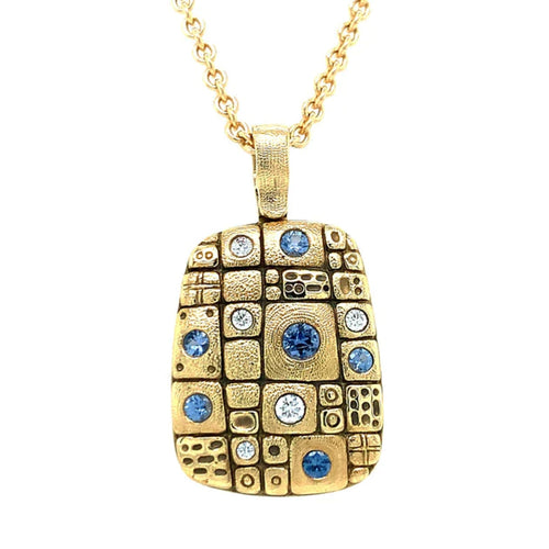 Alex Sepkus Jewelry - Old Pathways 18K Yellow Gold Sapphire Diamond Pendant Necklace | Manfredi Jewels