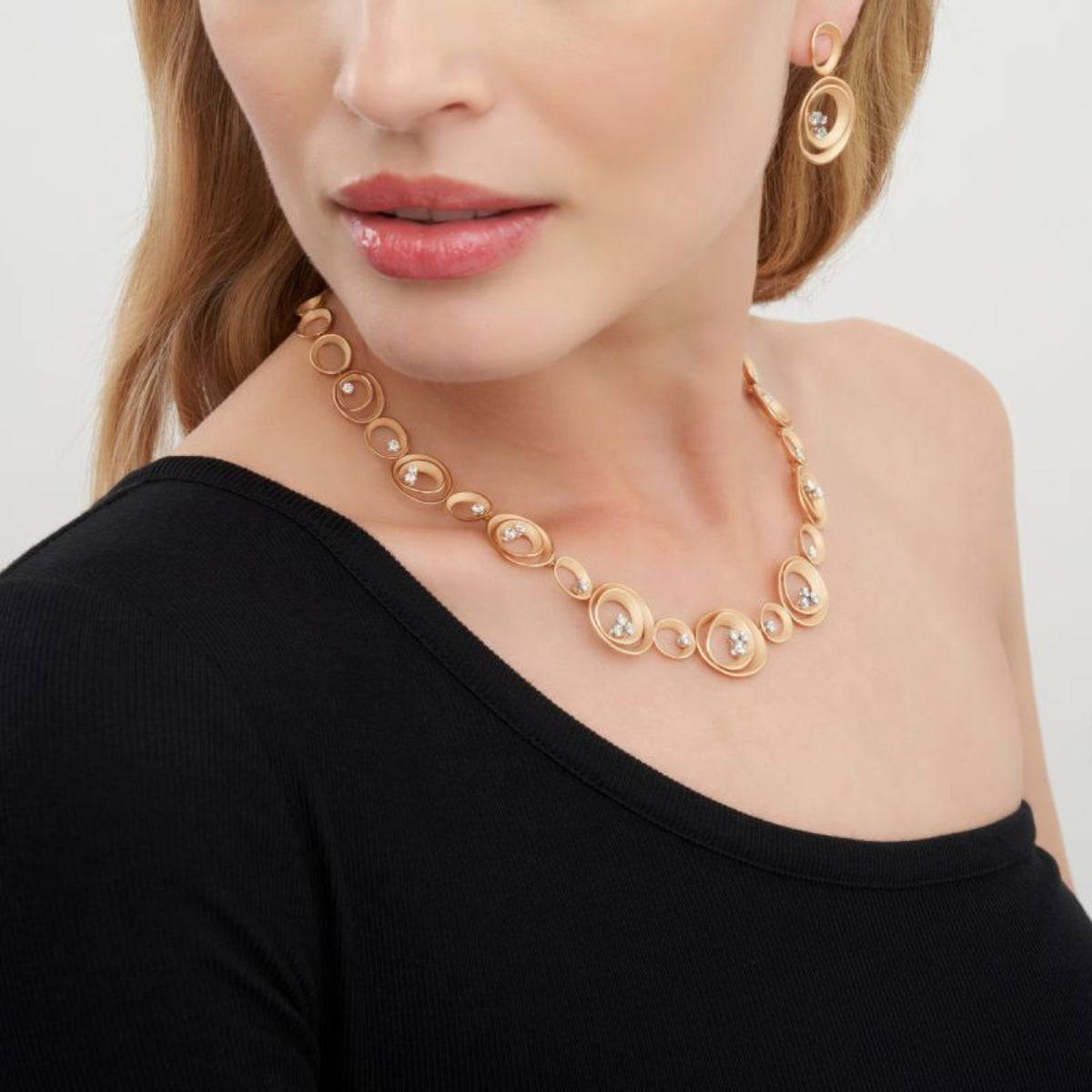 Cammilli Firenze Jewelry - Dune 18K Orange Apricot Gold Diamond Solar Collier Necklace | Manfredi Jewels