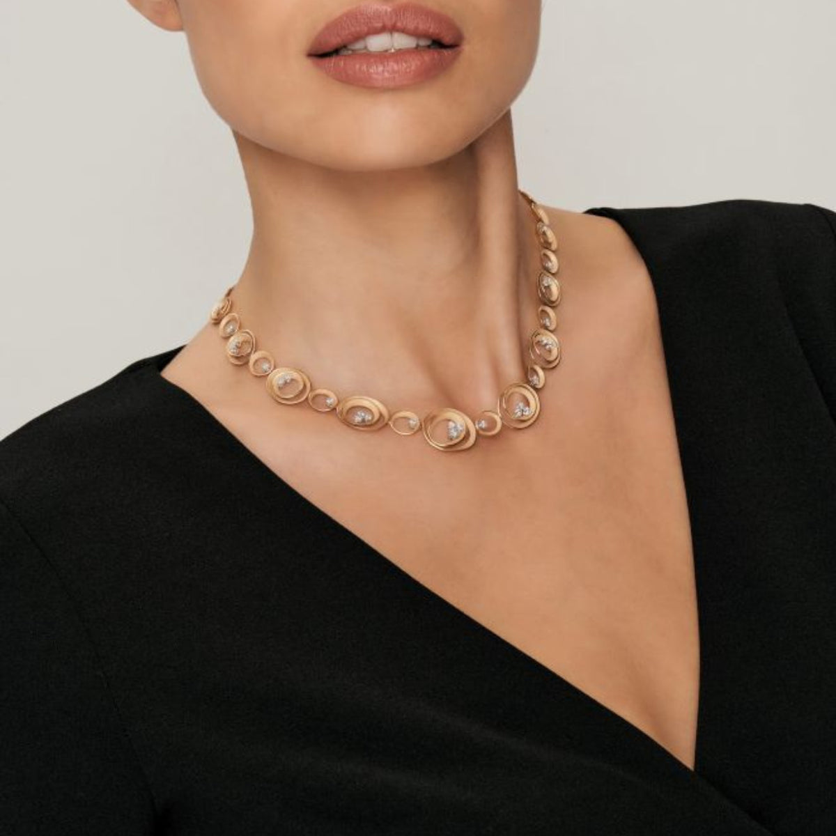 Cammilli Firenze Jewelry - Dune 18K Orange Apricot Gold Diamond Solar Collier Necklace | Manfredi Jewels