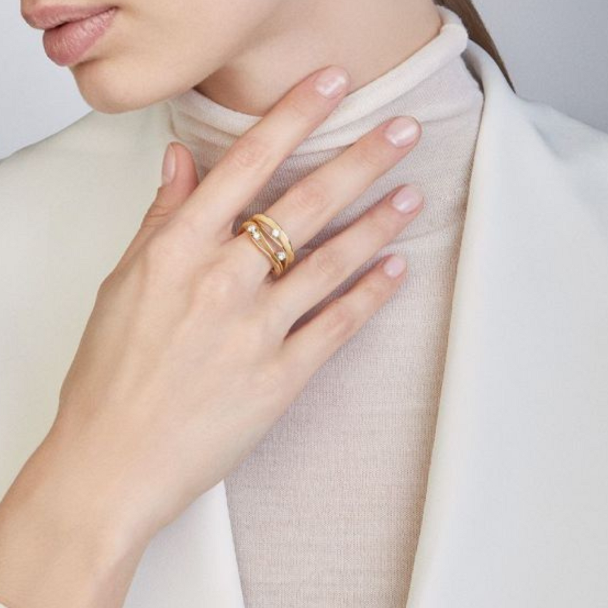 Cammilli Firenze Jewelry - Dune 18K Pink Champagne Gold Diamond Ring | Manfredi Jewels